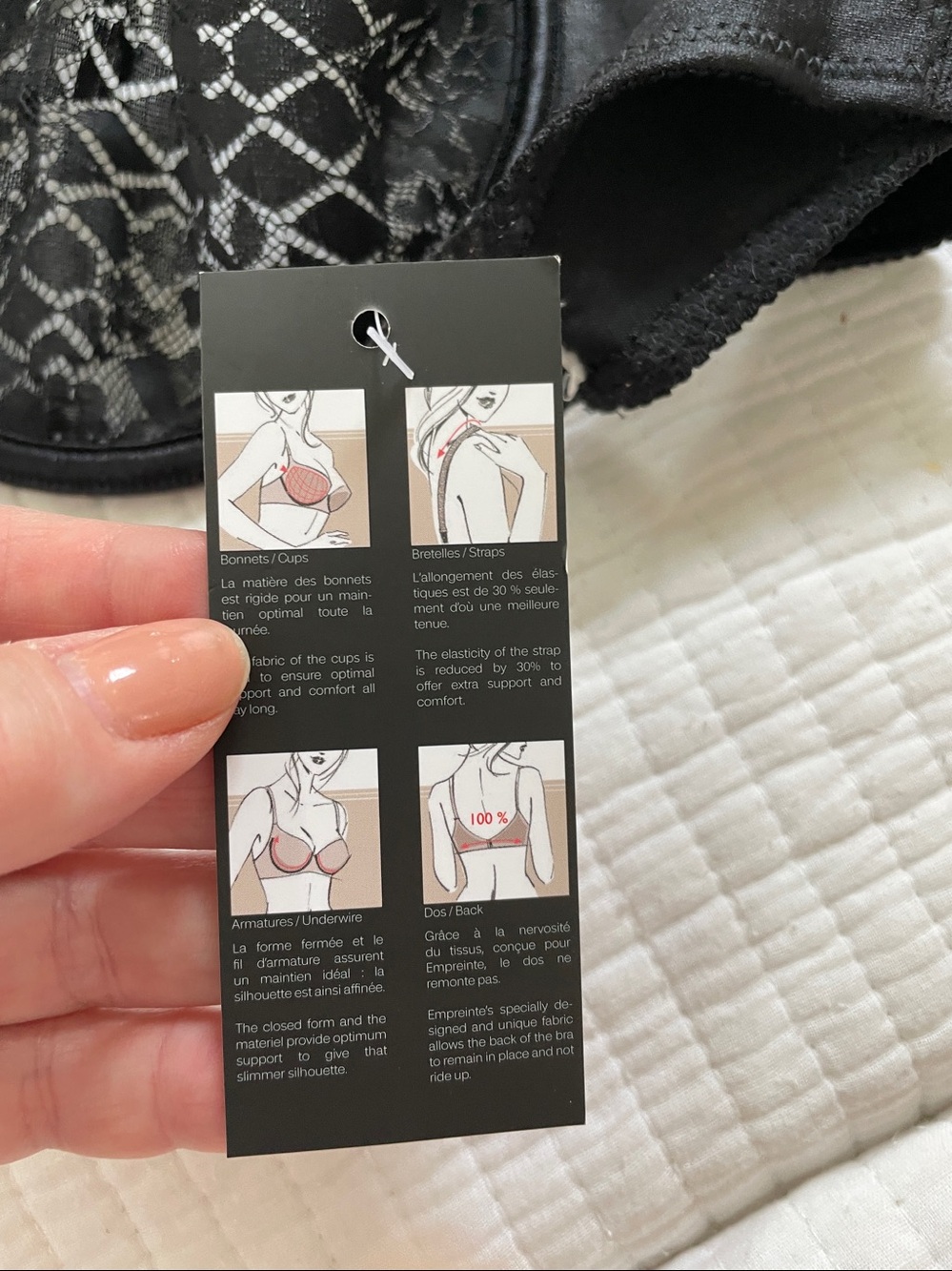 Black Lace Underwire Bra - Picture 3 of 12